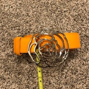 Orange Detail Flower Belt